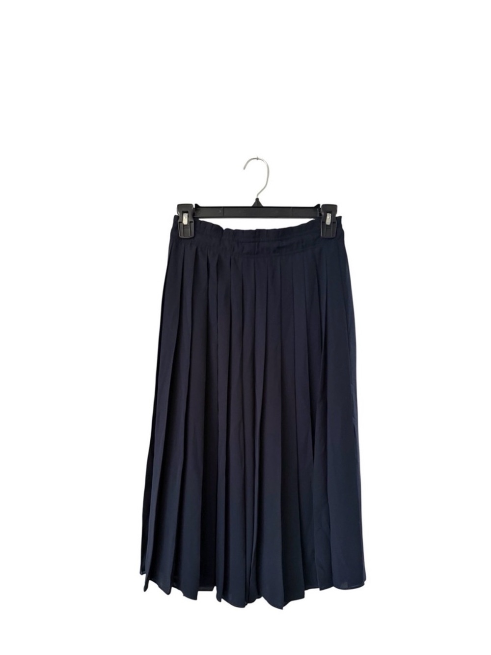 J. Crew Navy Pleated Midi Skirt
